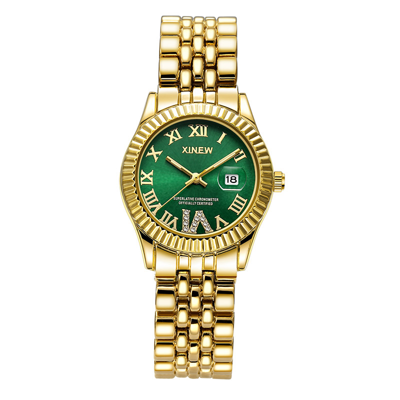 Luxury Watch Index - สุภาพสตรีแบรนด์ใหญ่ Golden นาฬิกาผู้หญิง Casual Alloy Band