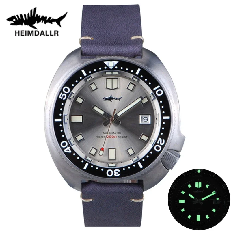 Diver Watch 300M - Heimdallr ผู้ชายไทเทเนียมเต่า 6105 Diver นาฬิกาสีดํา Dial