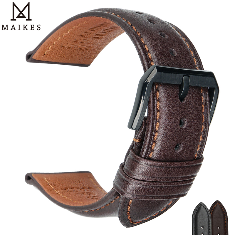 Luxury Watch Casio - MAIKES หรูหรานาฬิกาหนังแท้ 20 มม.22 มม.24 มม.Cowhide
