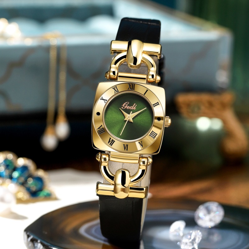 Luxury Watch Deals - UTHAI L0031 นาฬิกาข้อมือผู้หญิงแฟชั่น สไตล์เรโทร ลำลอง สายหนังหรูหรา