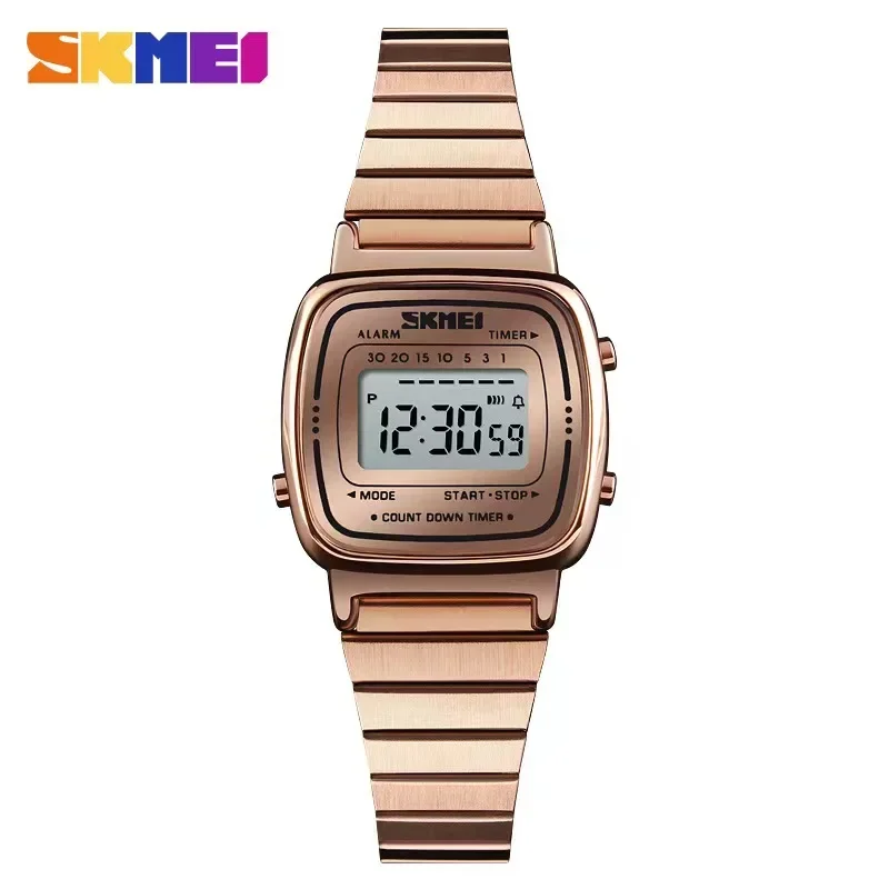 Luxury Watch Exhibition - SKMEI 1901 ผู้หญิงแบรนด์หรู 3Bar กันน้ําสุภาพสตรีนาฬิกาขนาดเล็กนาฬิกาดิจิตอลนาฬิกา Relogio