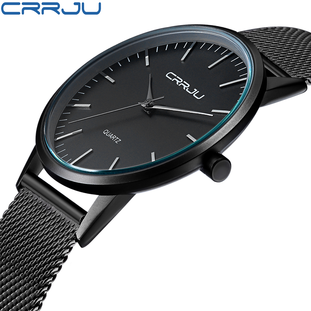 Luxury Watch Exhibition - CRRJU นาฬิกายอดนิยมผู้ชายแบรนด์หรู Casual สแตนเลสกีฬานาฬิกาญี่ปุ่นควอตซ์นาฬิกาข้อมือ Unisex สําหรับชายนาฬิกาทหาร