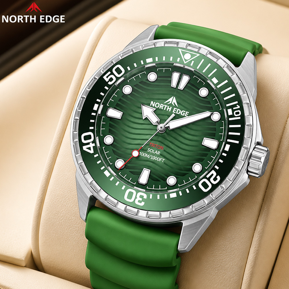 Diver Watch 300M - นาฬิกาดำน้ำ NORTH EDGE TRITON Solar สำหรับผู้ชาย