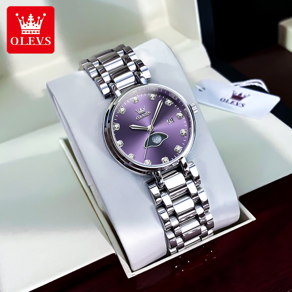OLEVS Elegant แฟชั่นสีม่วง Rhi - Lux Watch บทวิจารณ์และราคา