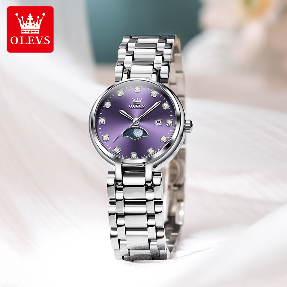 OLEVS Elegant แฟชั่นสีม่วง Rhi - Lux Watch บทวิจารณ์และราคา