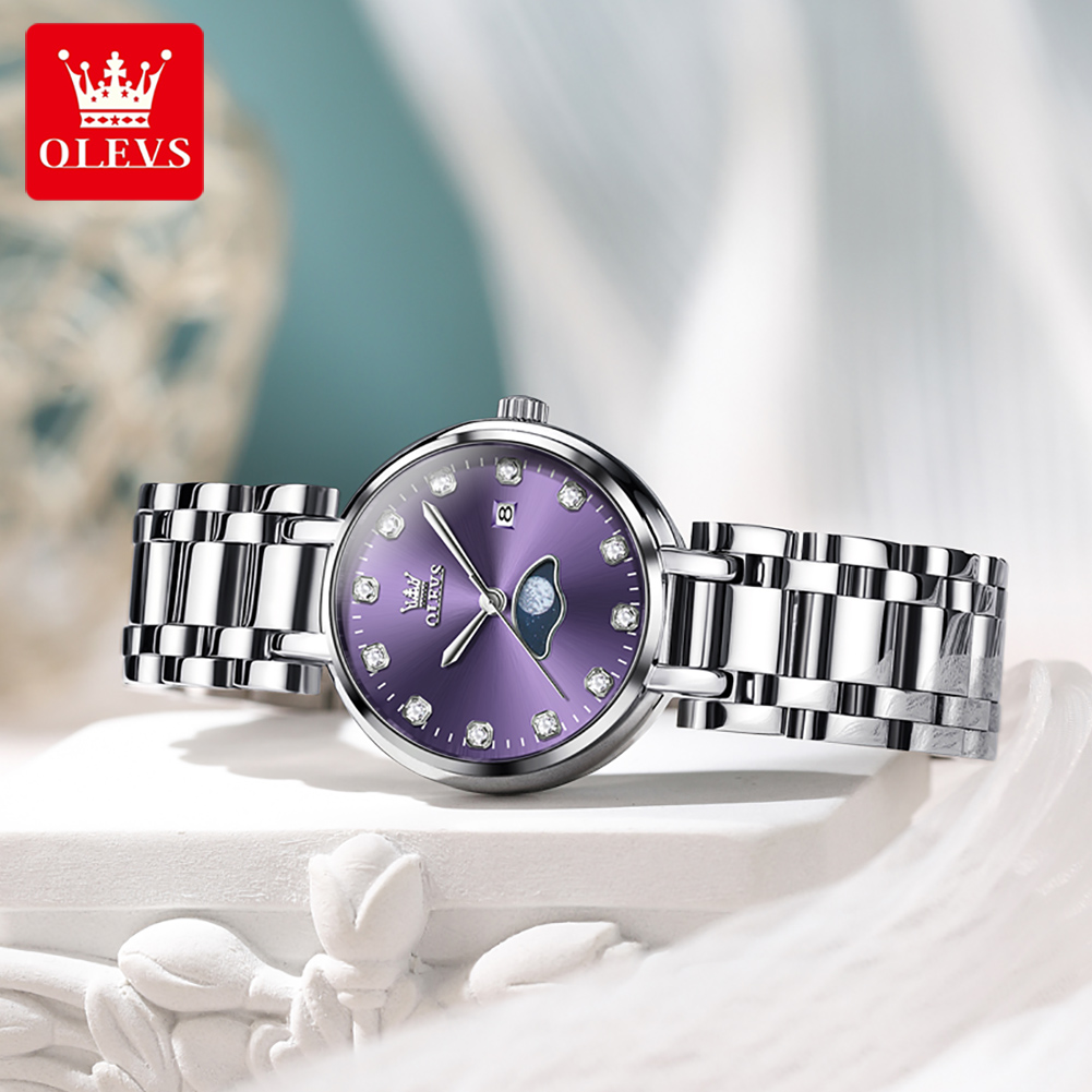 OLEVS Elegant แฟชั่นสีม่วง Rhi - Lux Watch บทวิจารณ์และราคา